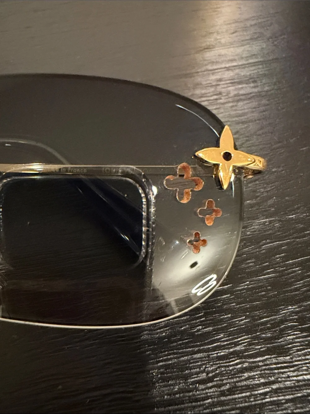 Louis Vuitton 2005 Pharrell Williams Desmayo Gold Rimless Sunglasses